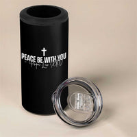 Pope Leo XIV 4 in 1 Can Cooler Tumbler Peace Be With You All Catholic Church Subtle Cross