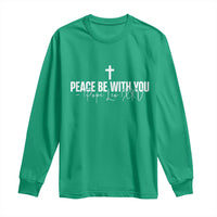 Pope Leo XIV Long Sleeve Shirt Peace Be With You All Catholic Church Subtle Cross