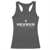 Pope Leo XIV Racerback Tank Top Peace Be With You All Catholic Church Subtle Cross