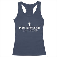 Pope Leo XIV Racerback Tank Top Peace Be With You All Catholic Church Subtle Cross