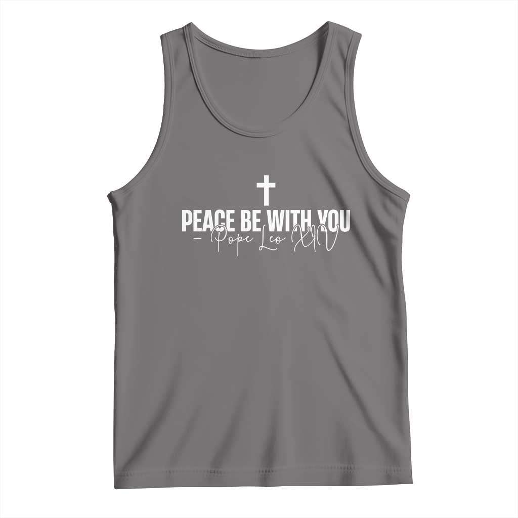 Pope Leo XIV Tank Top Peace Be With You All Catholic Church Subtle Cross