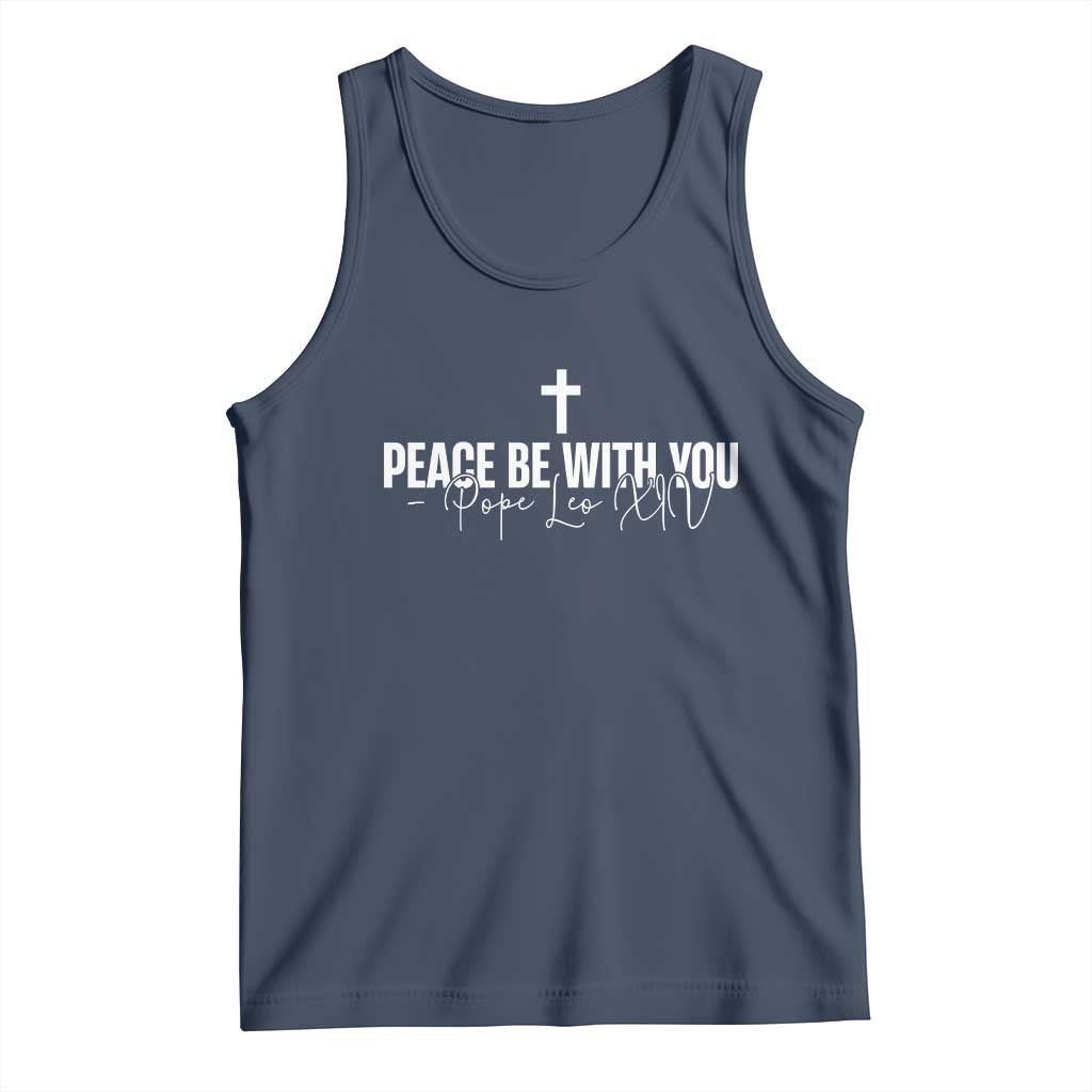 Pope Leo XIV Tank Top Peace Be With You All Catholic Church Subtle Cross