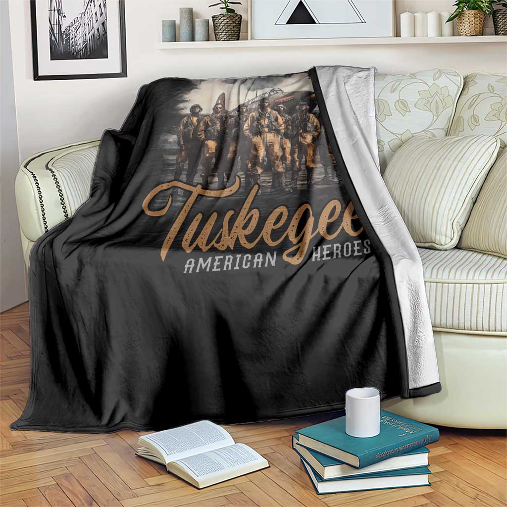 Tuskegee Airmen Throw Blanket African American Heroes WW2 Tribute Black History Month - Wonder Print Shop