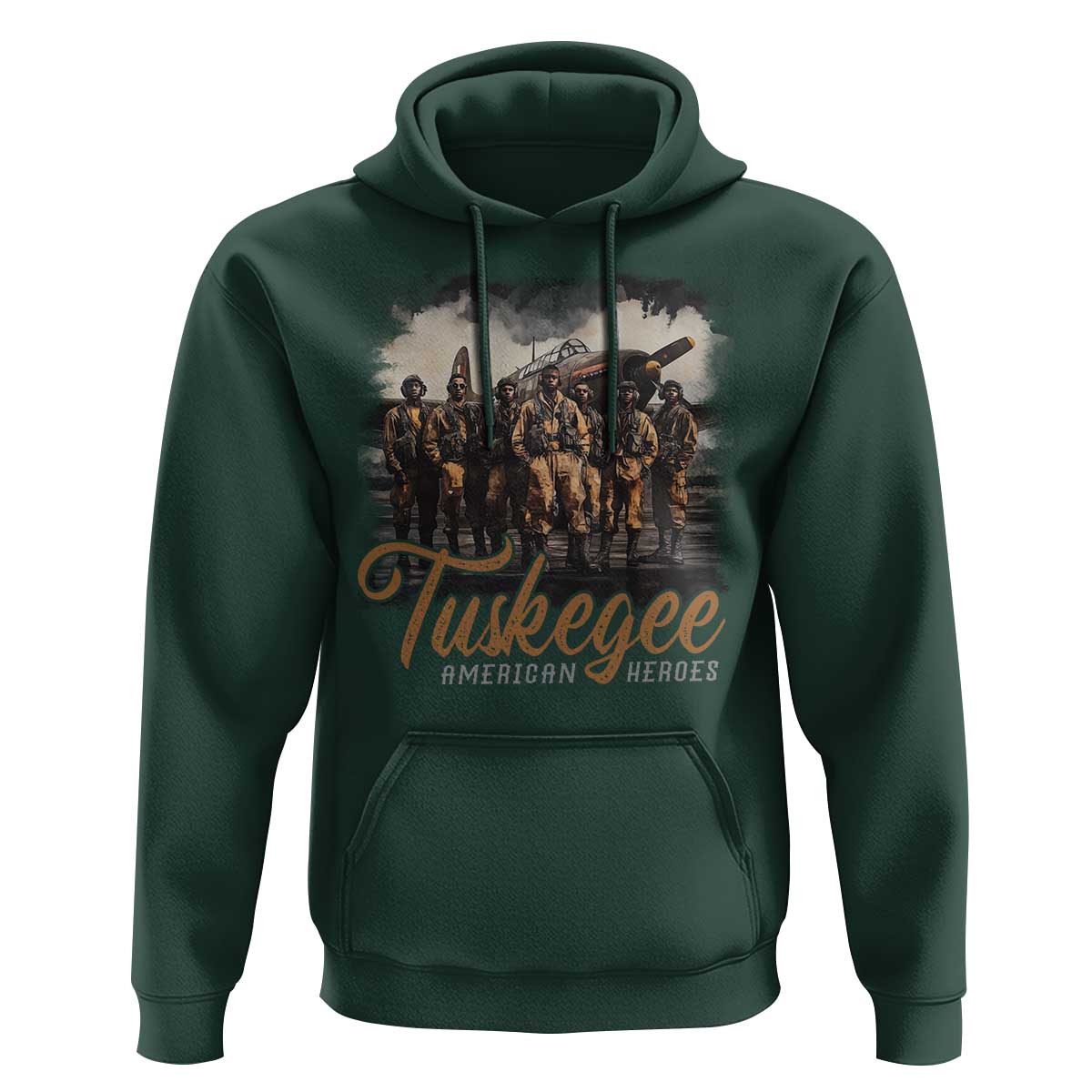 Tuskegee Airmen Hoodie African American Heroes WW2 Tribute Black History Month - Wonder Print Shop