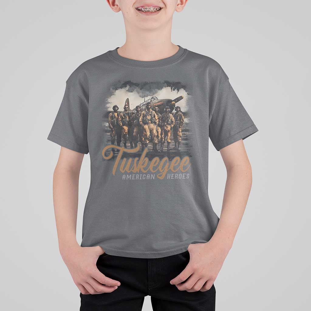 Tuskegee Airmen T Shirt For Kid African American Heroes WW2 Tribute Black History Month - Wonder Print Shop