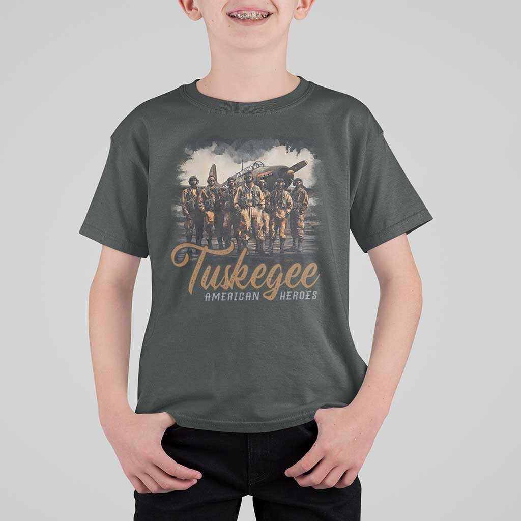 Tuskegee Airmen T Shirt For Kid African American Heroes WW2 Tribute Black History Month - Wonder Print Shop
