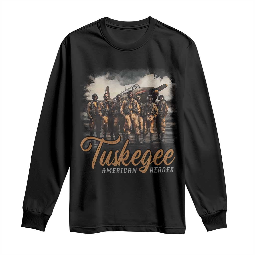 Tuskegee Airmen Long Sleeve Shirt African American Heroes WW2 Tribute Black History Month - Wonder Print Shop