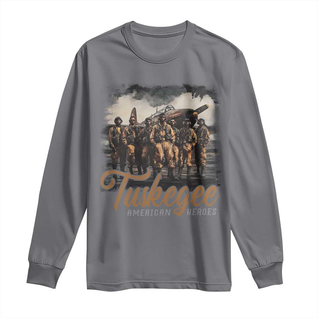 Tuskegee Airmen Long Sleeve Shirt African American Heroes WW2 Tribute Black History Month - Wonder Print Shop