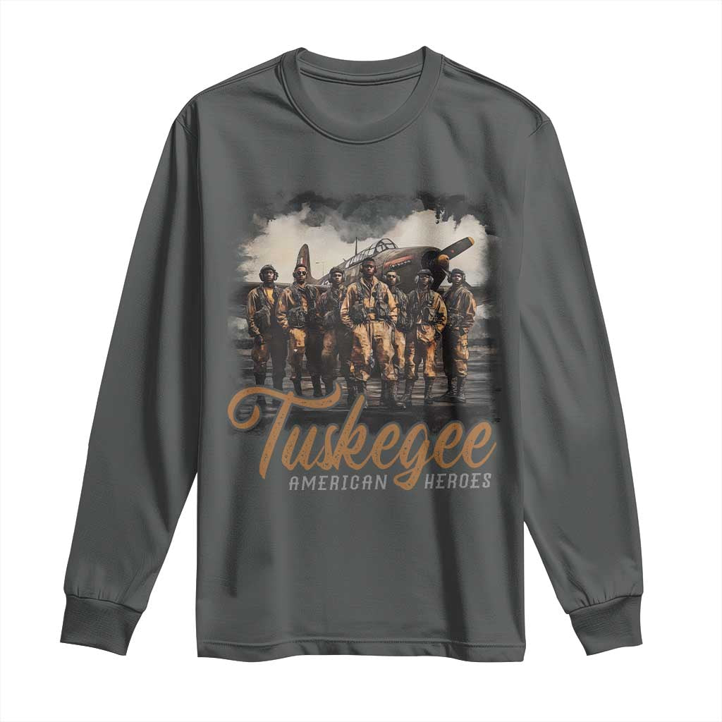 Tuskegee Airmen Long Sleeve Shirt African American Heroes WW2 Tribute Black History Month - Wonder Print Shop