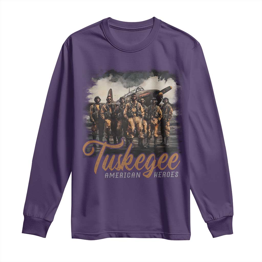 Tuskegee Airmen Long Sleeve Shirt African American Heroes WW2 Tribute Black History Month - Wonder Print Shop
