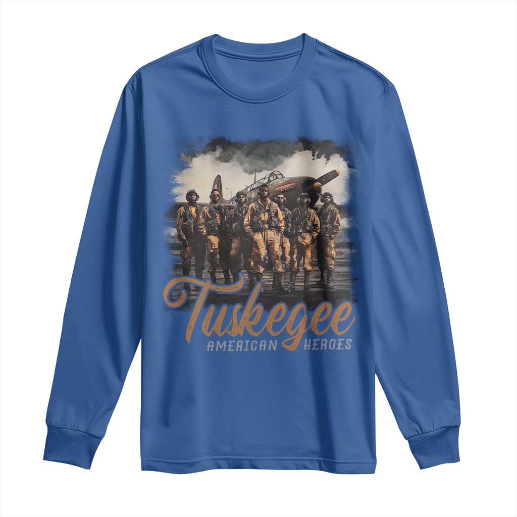 Tuskegee Airmen Long Sleeve Shirt African American Heroes WW2 Tribute Black History Month - Wonder Print Shop