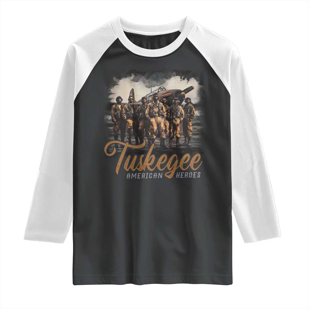 Tuskegee Airmen Raglan Shirt African American Heroes WW2 Tribute Black History Month - Wonder Print Shop