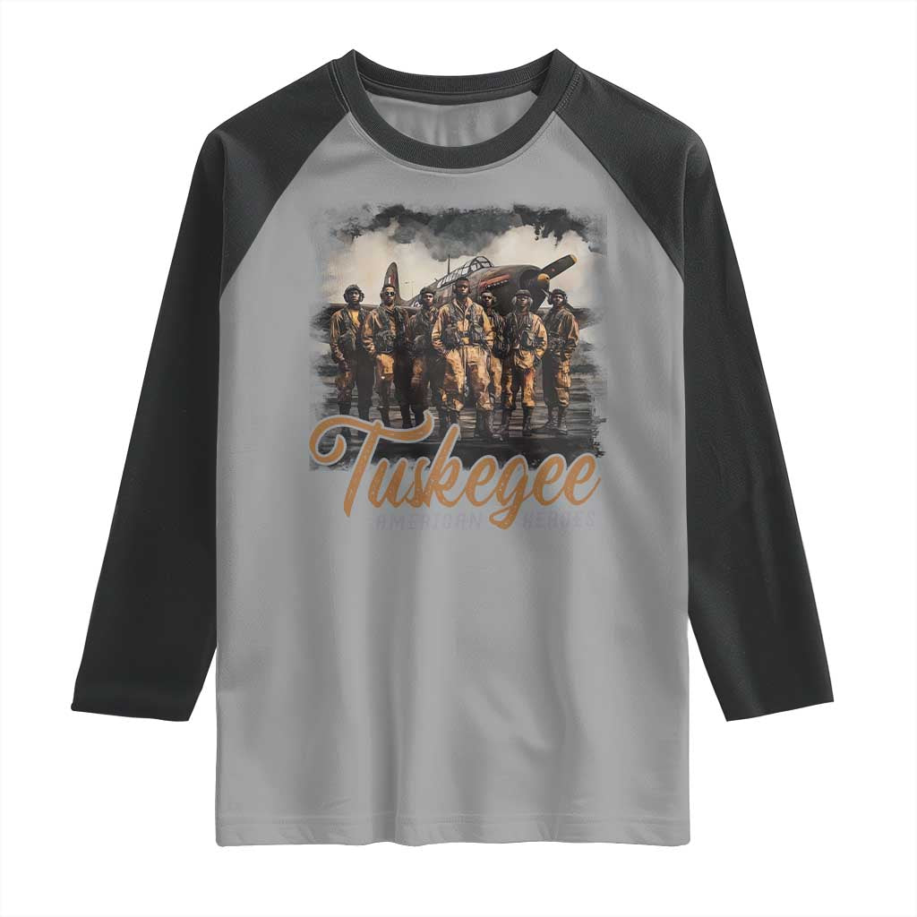 Tuskegee Airmen Raglan Shirt African American Heroes WW2 Tribute Black History Month - Wonder Print Shop