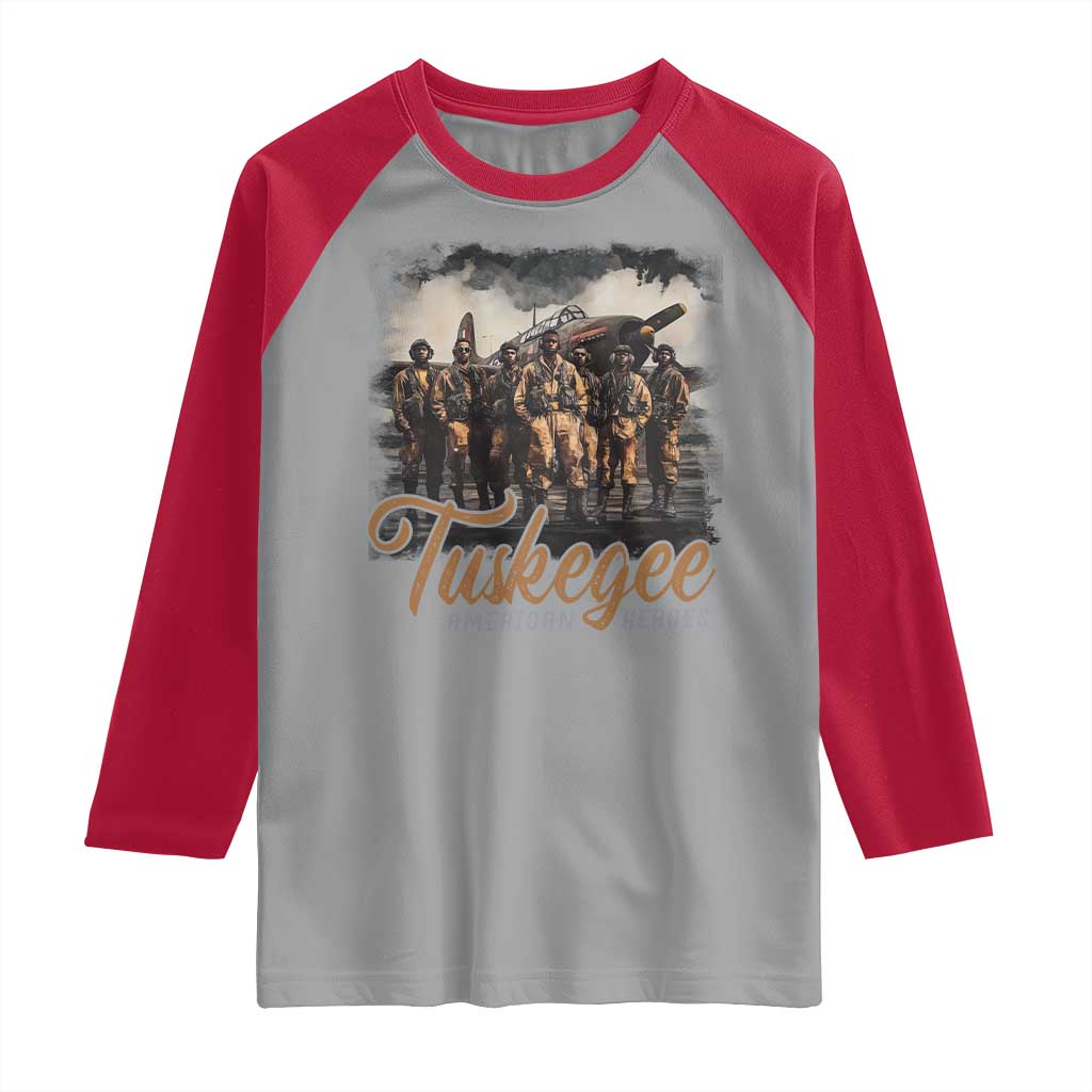 Tuskegee Airmen Raglan Shirt African American Heroes WW2 Tribute Black History Month - Wonder Print Shop