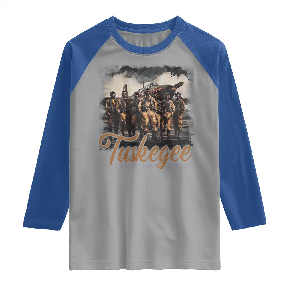 Tuskegee Airmen Raglan Shirt African American Heroes WW2 Tribute Black History Month - Wonder Print Shop