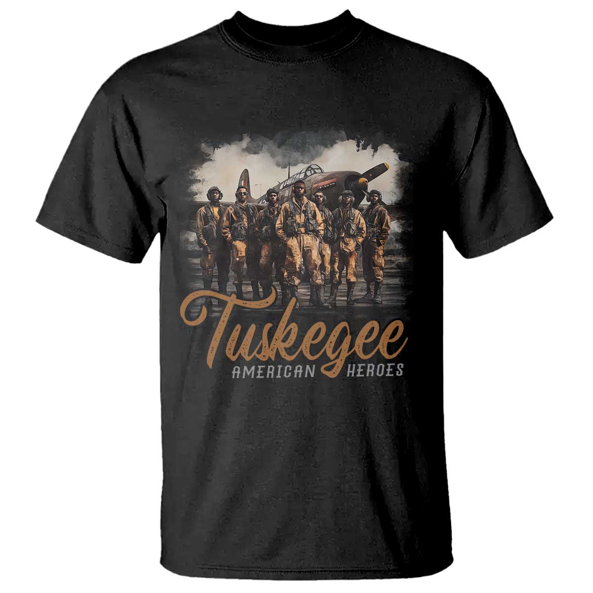 Tuskegee Airmen T Shirt African American Heroes WW2 Tribute Black History Month - Wonder Print Shop