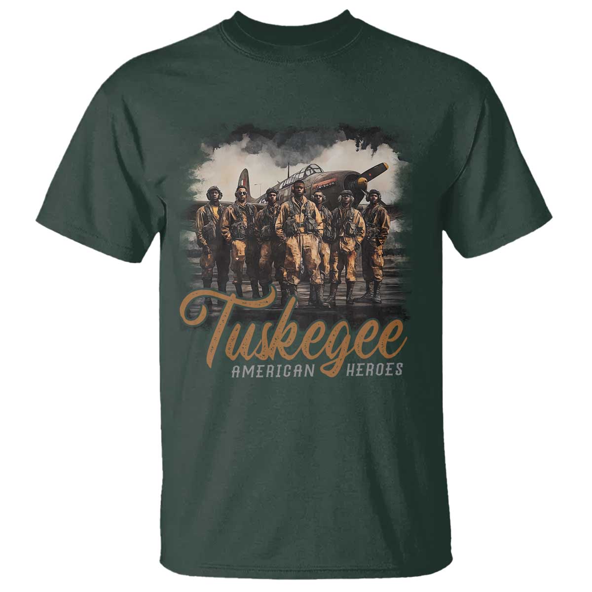 Tuskegee Airmen T Shirt African American Heroes WW2 Tribute Black History Month - Wonder Print Shop
