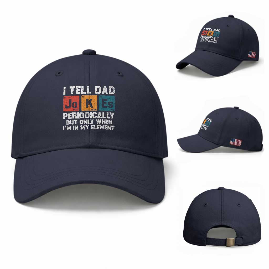 Dad Jokes Baseball Cap Periodically Element Funny Fathers Day