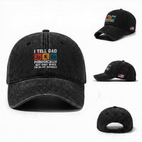 Dad Jokes Washed Cotton Baseball Cap Periodically Element Funny Fathers Day
