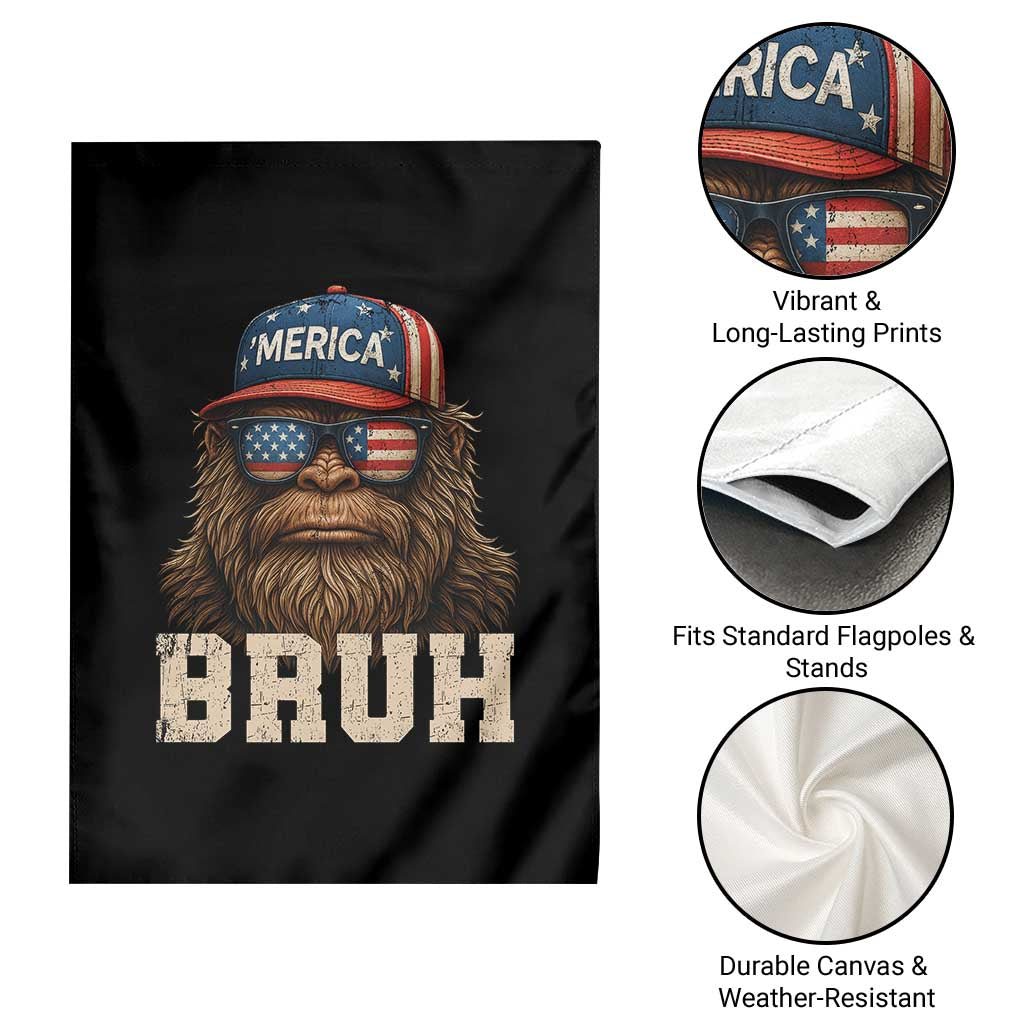 Bruh Bigfoot Merica Garden Flag American Flag Patriotic 4th Of July - Wonder Print Shop