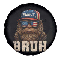 Bruh Bigfoot Merica Spare Tire Cover American Flag Patriotic 4th Of July - Wonder Print Shop