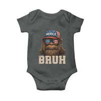 Bruh Bigfoot Merica Baby Onesie American Flag Patriotic 4th Of July - Wonder Print Shop