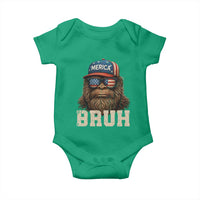 Bruh Bigfoot Merica Baby Onesie American Flag Patriotic 4th Of July - Wonder Print Shop
