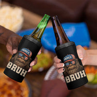 Bruh Bigfoot Merica 4 in 1 Can Cooler Tumbler American Flag Patriotic 4th Of July - Wonder Print Shop