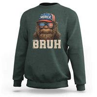 Bruh Bigfoot Merica Sweatshirt American Flag Patriotic 4th Of July - Wonder Print Shop