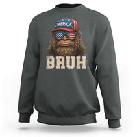 Bruh Bigfoot Merica Sweatshirt American Flag Patriotic 4th Of July - Wonder Print Shop
