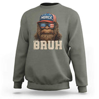 Bruh Bigfoot Merica Sweatshirt American Flag Patriotic 4th Of July - Wonder Print Shop