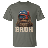 Bruh Bigfoot Merica T Shirt American Flag Patriotic 4th Of July - Wonder Print Shop