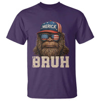 Bruh Bigfoot Merica T Shirt American Flag Patriotic 4th Of July - Wonder Print Shop