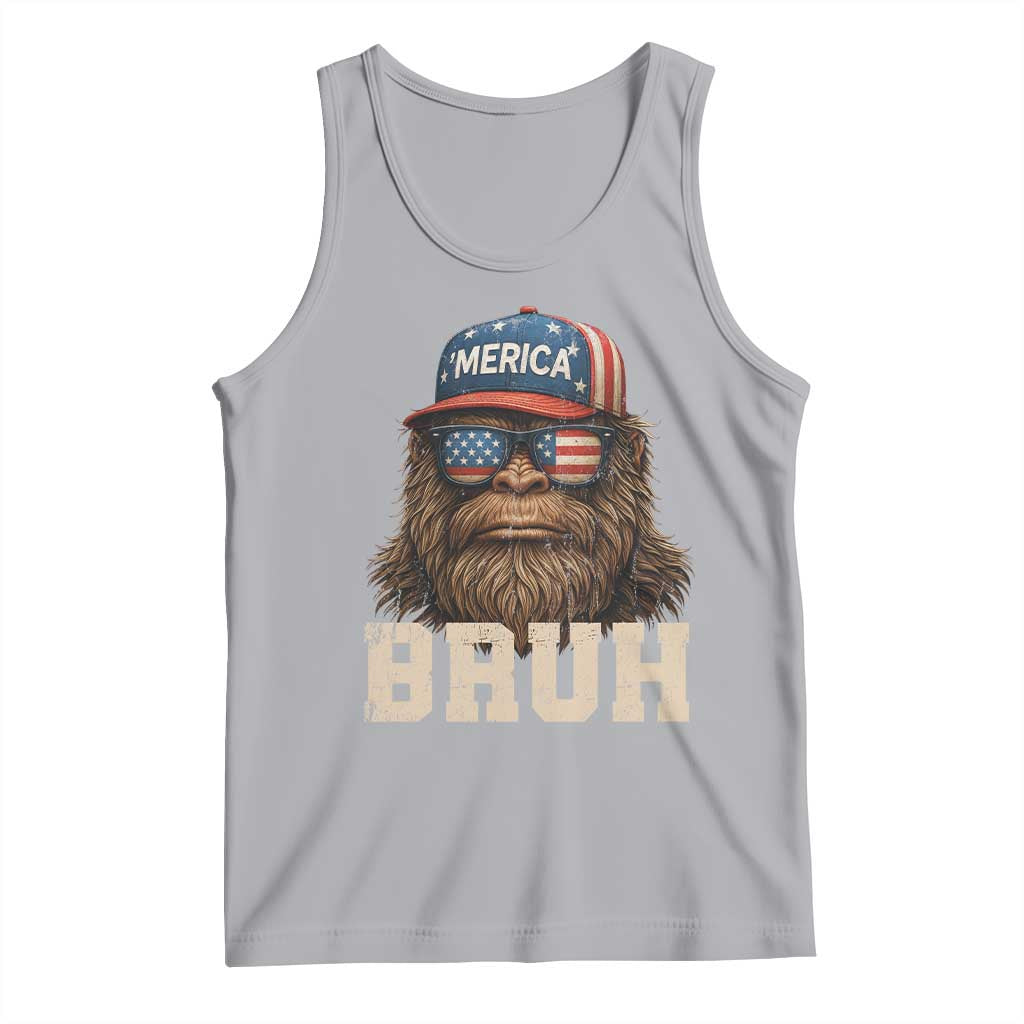 Bruh Bigfoot Merica Tank Top American Flag Patriotic 4th Of July - Wonder Print Shop