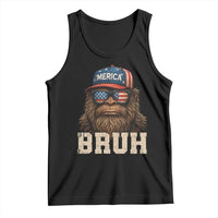 Bruh Bigfoot Merica Tank Top American Flag Patriotic 4th Of July - Wonder Print Shop