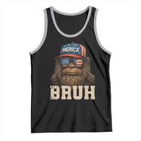 Bruh Bigfoot Merica Tank Top American Flag Patriotic 4th Of July - Wonder Print Shop