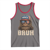 Bruh Bigfoot Merica Tank Top American Flag Patriotic 4th Of July - Wonder Print Shop