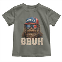 Bruh Bigfoot Merica Toddler T Shirt American Flag Patriotic 4th Of July - Wonder Print Shop