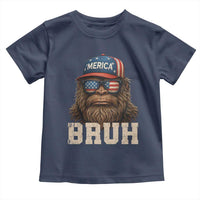Bruh Bigfoot Merica Toddler T Shirt American Flag Patriotic 4th Of July - Wonder Print Shop