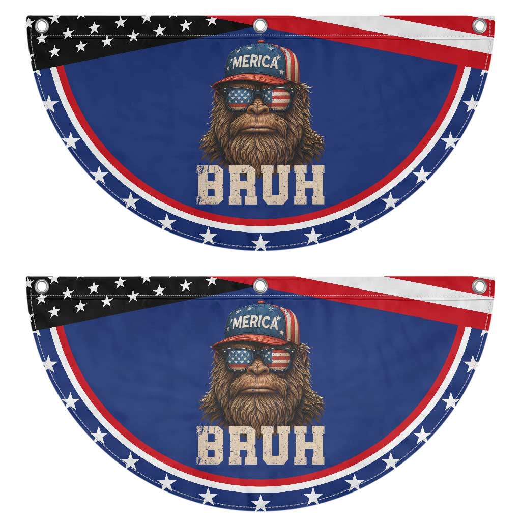 Bruh Bigfoot Merica Patriotic Fan Flag American Flag 4th Of July
