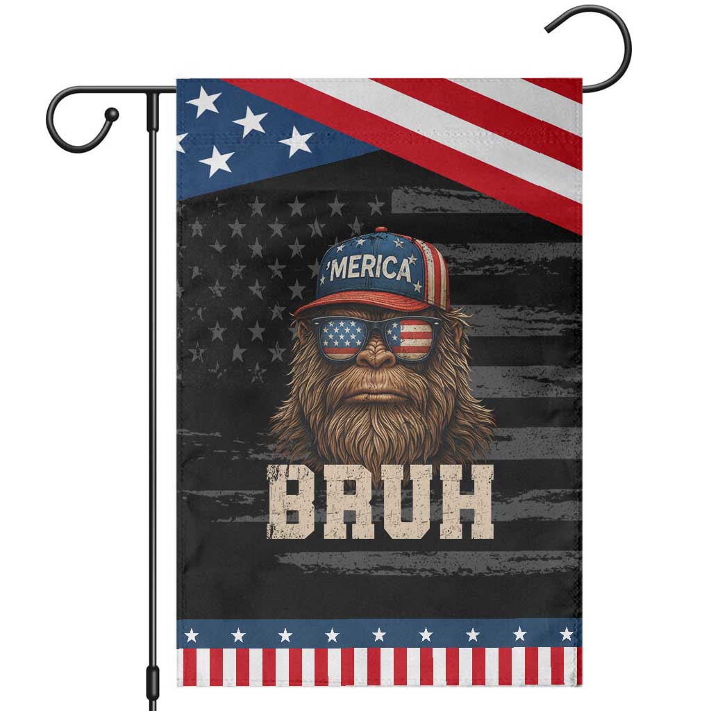 Bruh Bigfoot Merica Garden Flag American Flag Patriotic 4th Of July