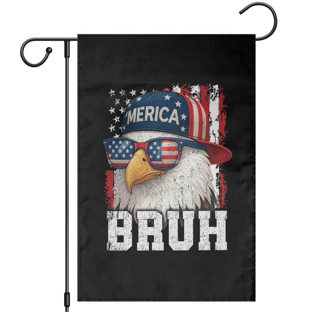 Bruh 'Merica Bald Eagle 4th of July Garden Flag Patriotic USA Flag - Wonder Print Shop