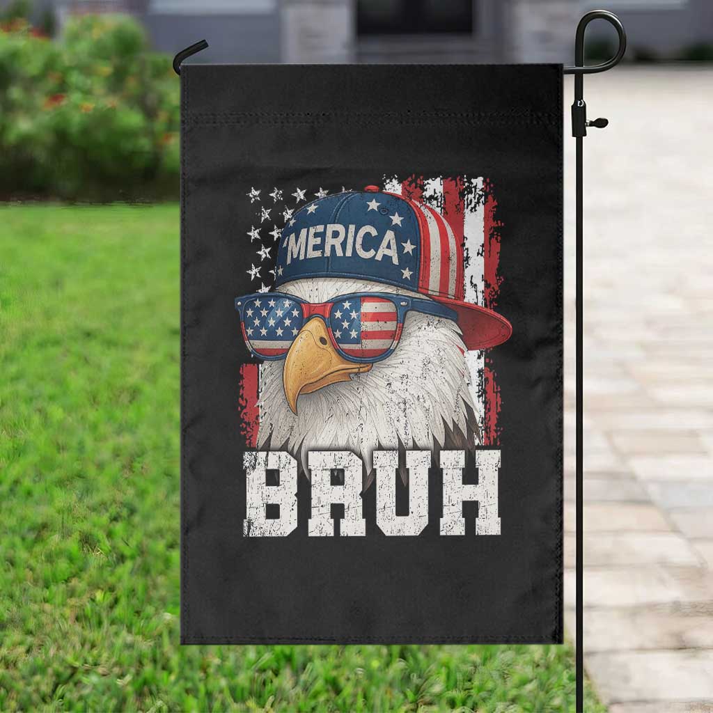 Bruh 'Merica Bald Eagle 4th of July Garden Flag Patriotic USA Flag - Wonder Print Shop