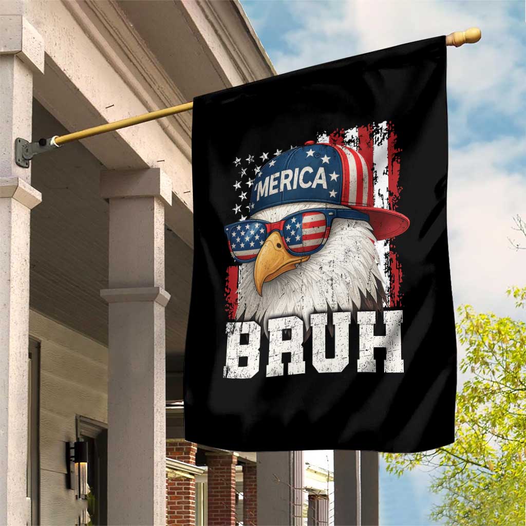 Bruh 'Merica Bald Eagle 4th of July Garden Flag Patriotic USA Flag - Wonder Print Shop