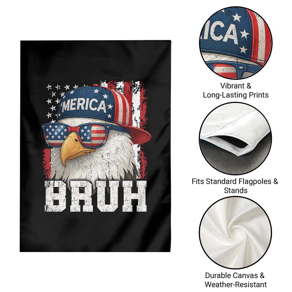 Bruh 'Merica Bald Eagle 4th of July Garden Flag Patriotic USA Flag - Wonder Print Shop