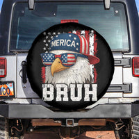 Bruh 'Merica Bald Eagle 4th of July Spare Tire Cover Patriotic USA Flag - Wonder Print Shop