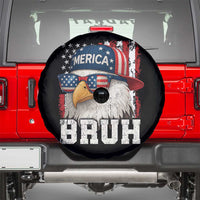 Bruh 'Merica Bald Eagle 4th of July Spare Tire Cover Patriotic USA Flag - Wonder Print Shop