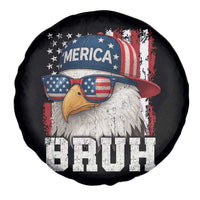 Bruh 'Merica Bald Eagle 4th of July Spare Tire Cover Patriotic USA Flag - Wonder Print Shop