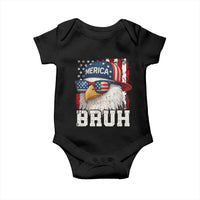 Bruh 'Merica Bald Eagle 4th of July Baby Onesie Patriotic USA Flag - Wonder Print Shop