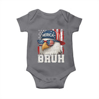 Bruh 'Merica Bald Eagle 4th of July Baby Onesie Patriotic USA Flag - Wonder Print Shop